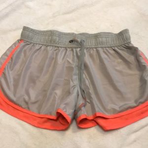 Gymshark Grey and Coral Running Shorts Size M